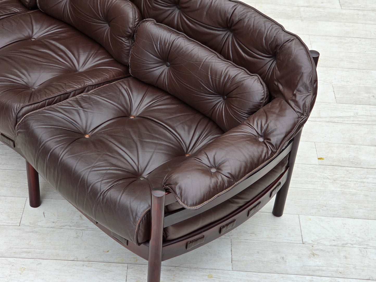 1970s, Scandinavian 3-seater sofa by Arne Norell, furniture leather.