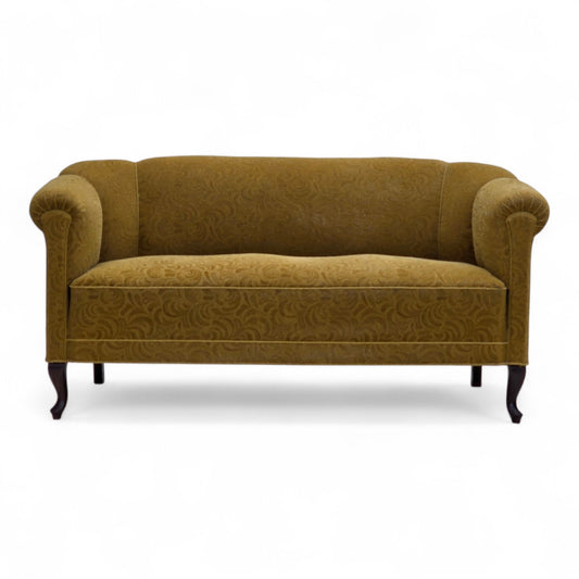 1950s, Danish 2-seater sofa, original green furniture wool.