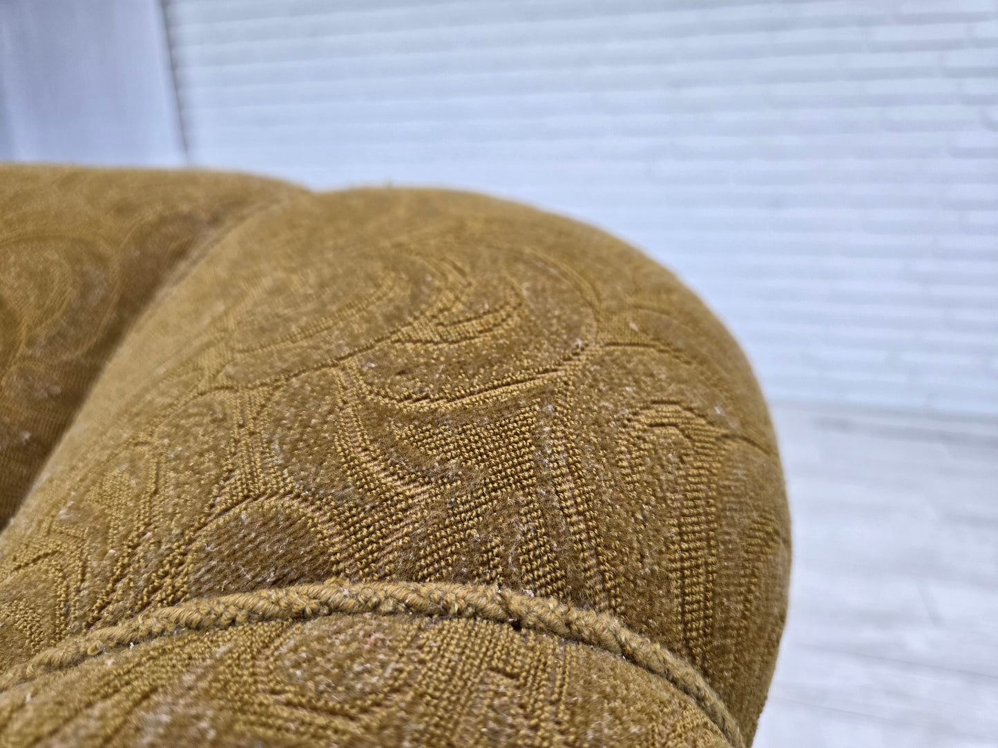 1950s, Danish 2-seater sofa, original green furniture wool.