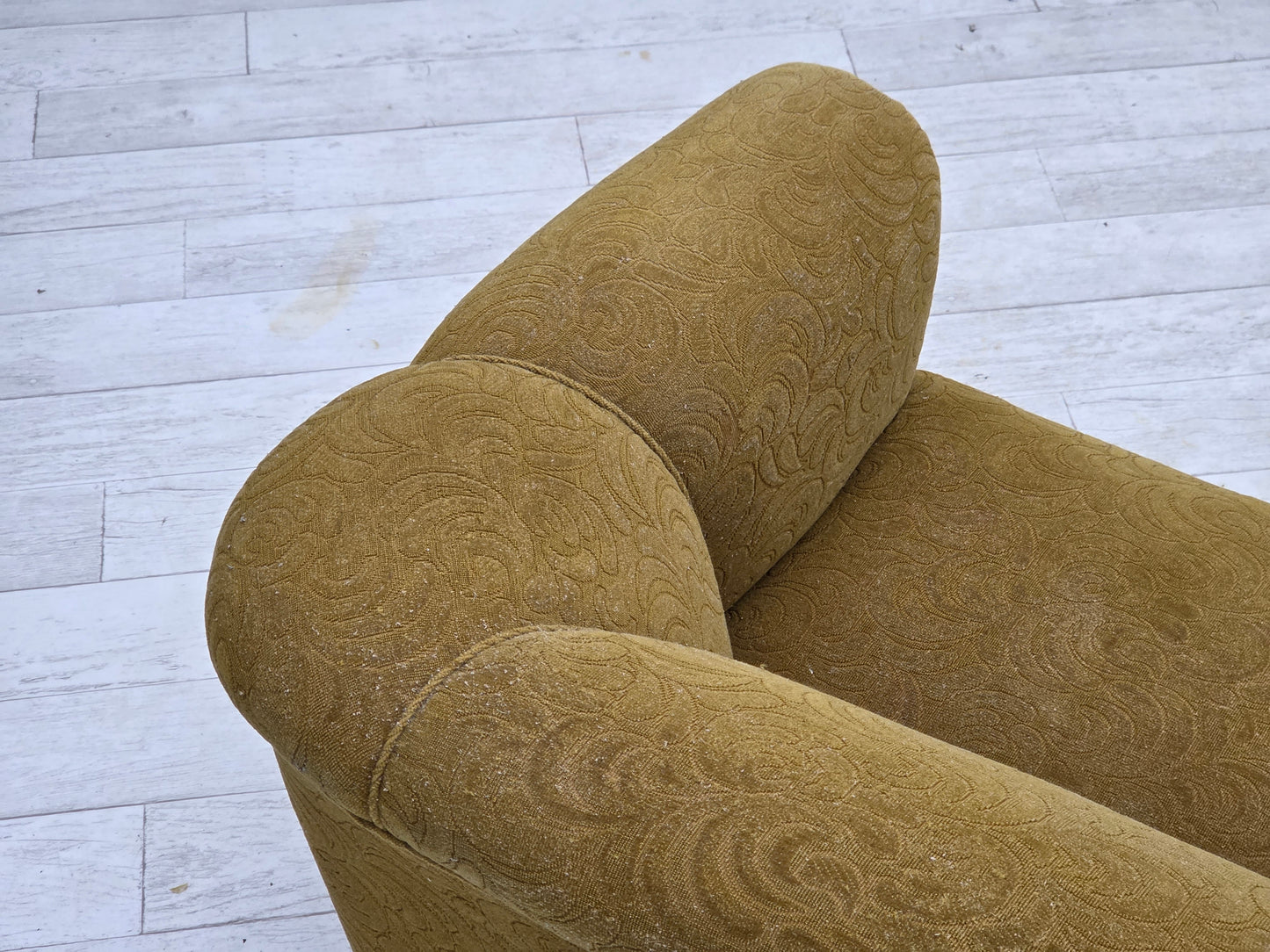 1950s, Danish 2-seater sofa, original green furniture wool.