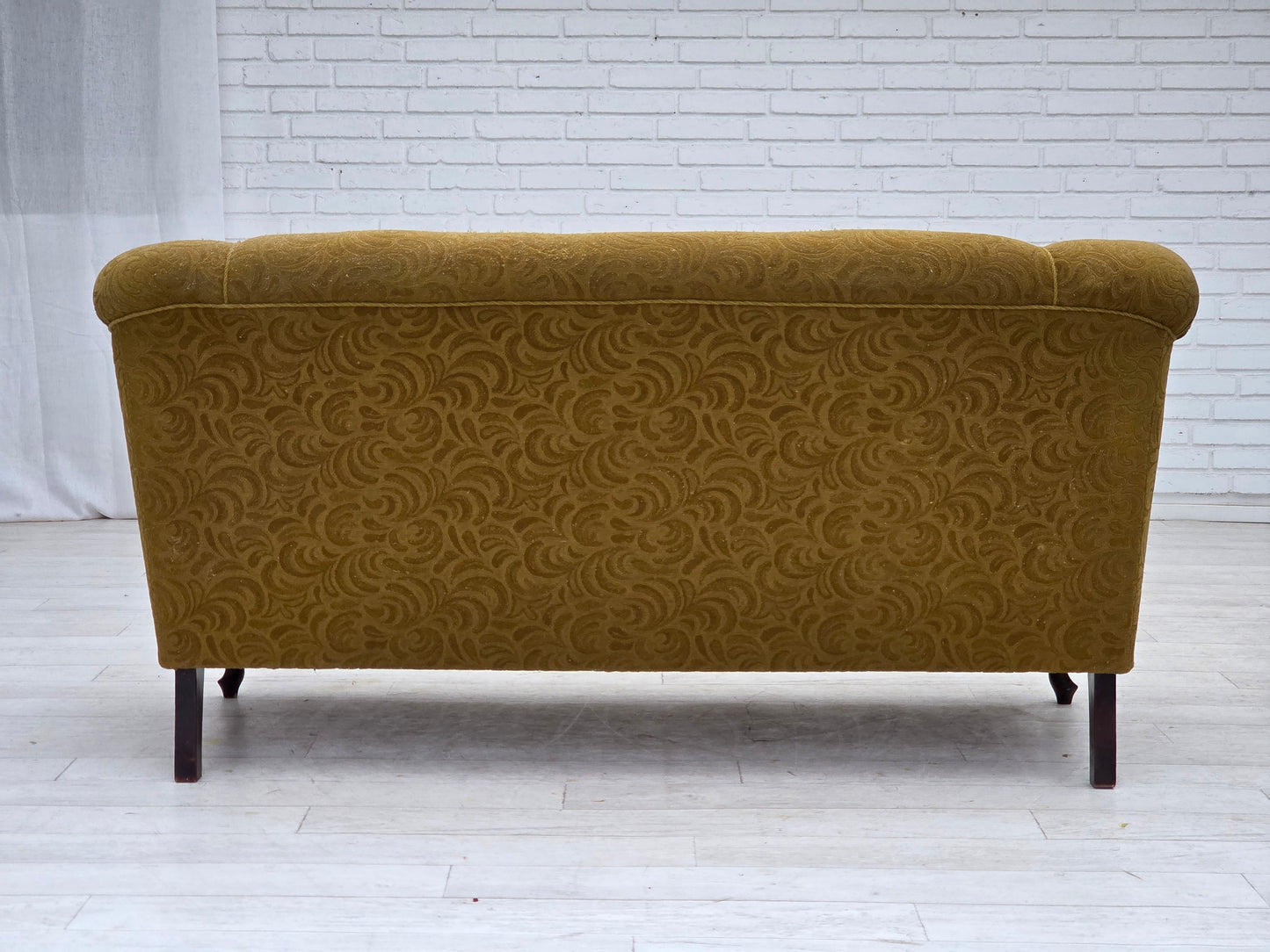 1950s, Danish 2-seater sofa, original green furniture wool.