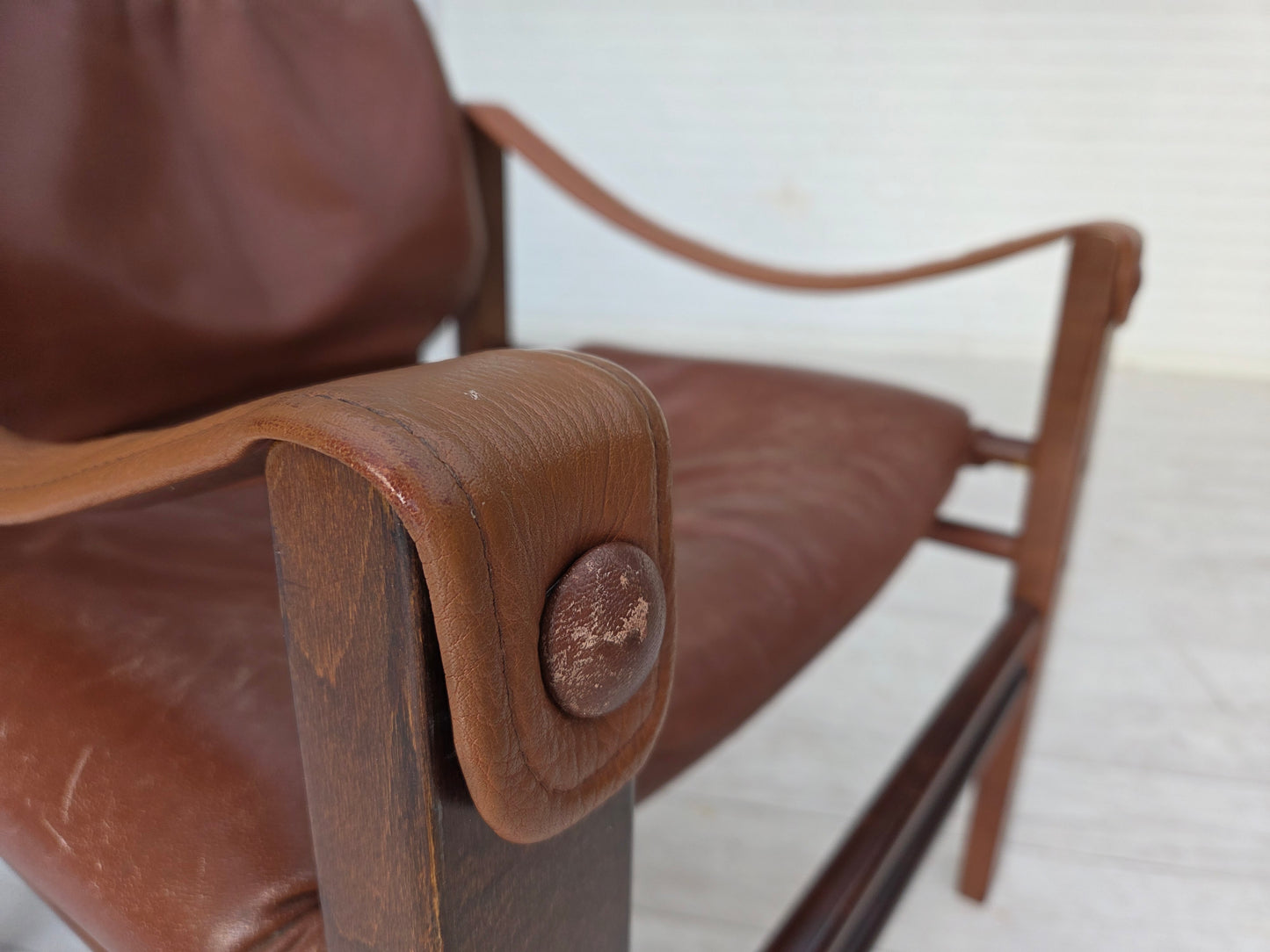 1970s, Danish armchair model "Safari" by Skippers Furniture, furniture leather.