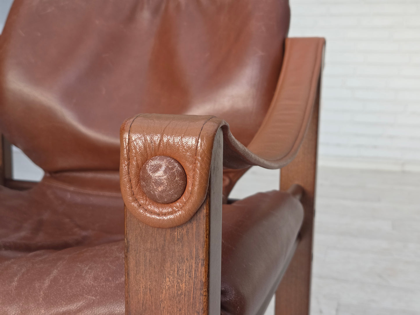 1970s, Danish armchair model "Safari" by Skippers Furniture, furniture leather.