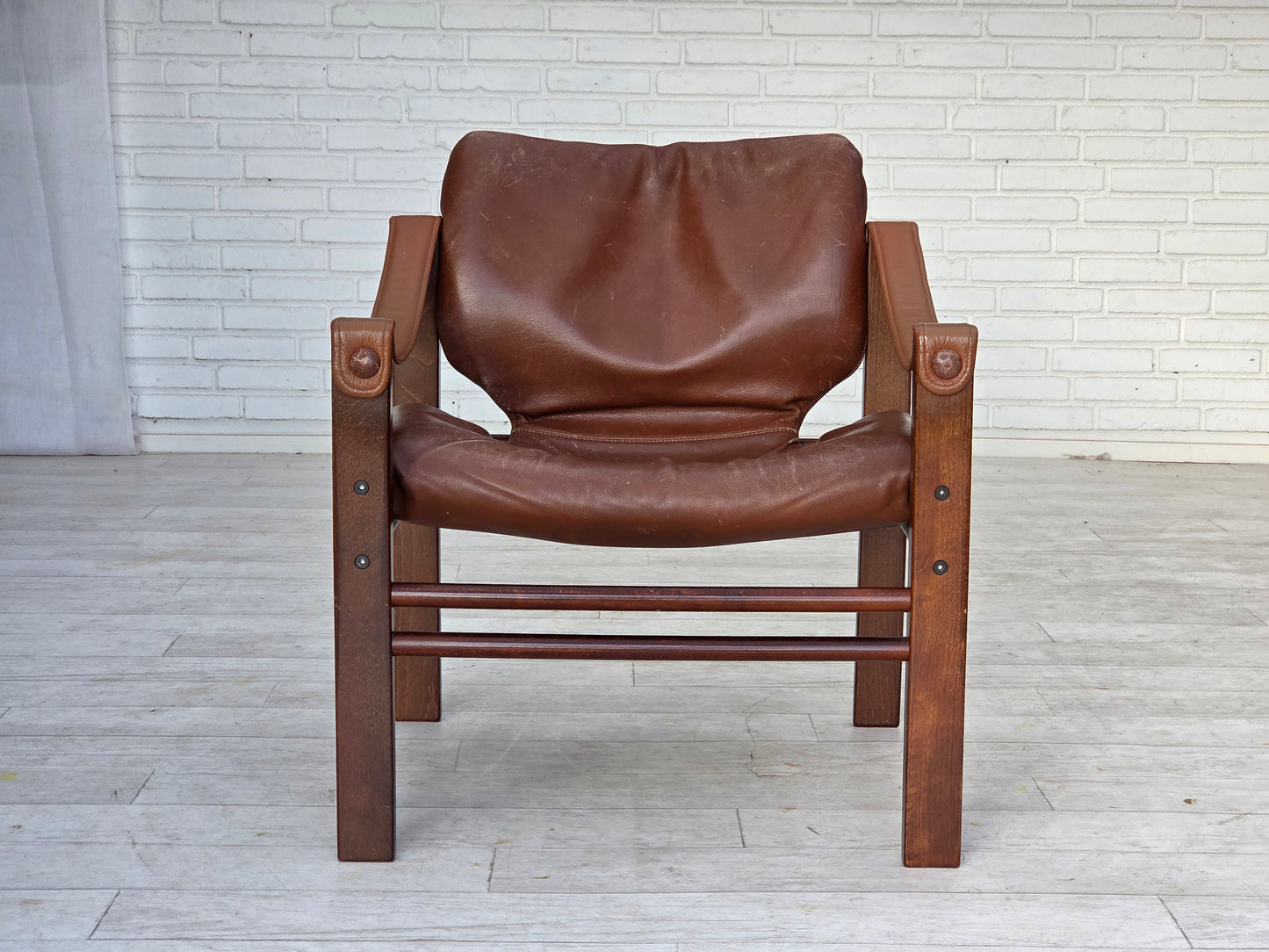 1970s, Danish armchair model "Safari" by Skippers Furniture, furniture leather.