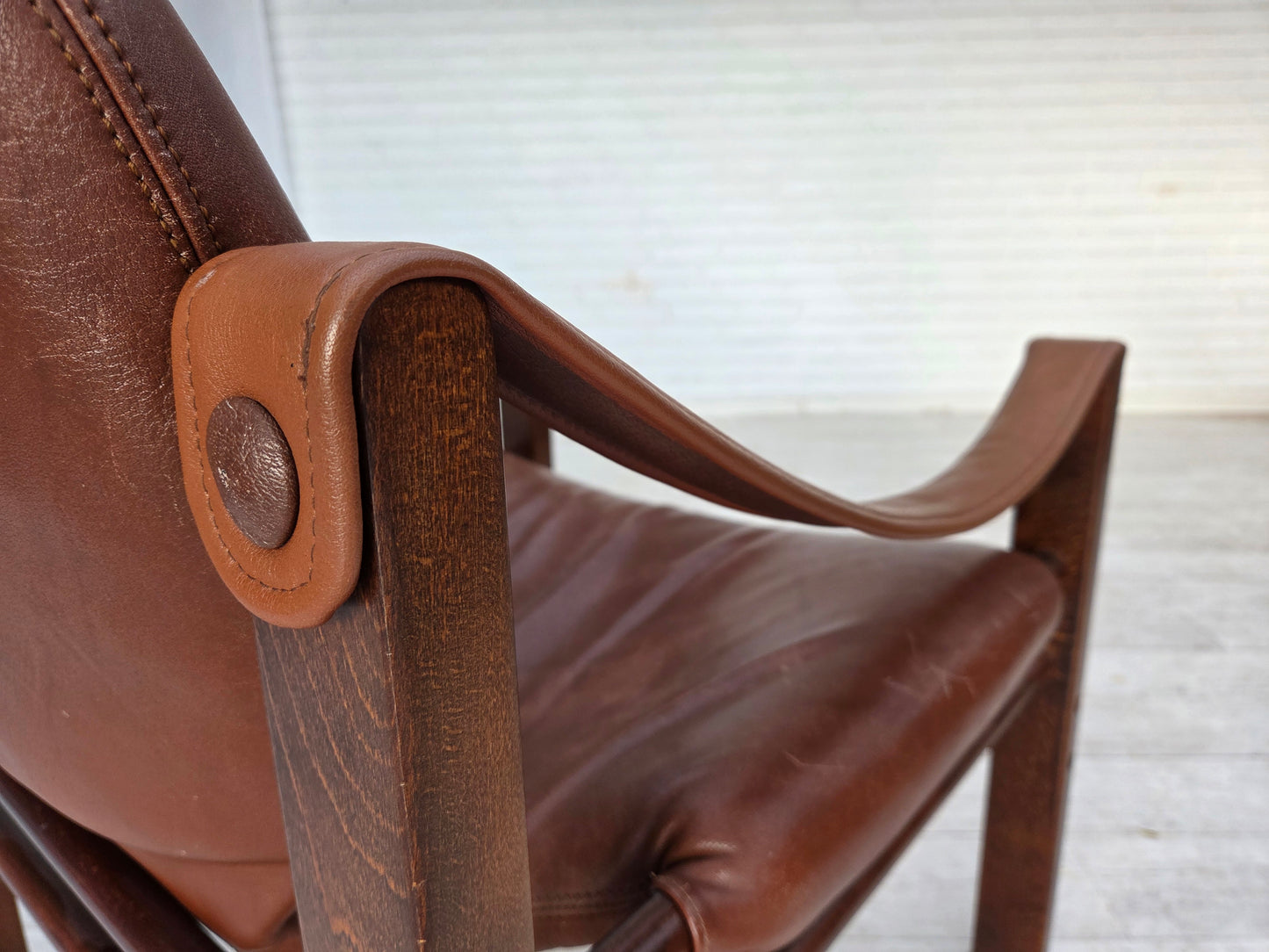 1970s, Danish armchair model "Safari" by Skippers Furniture, furniture leather.