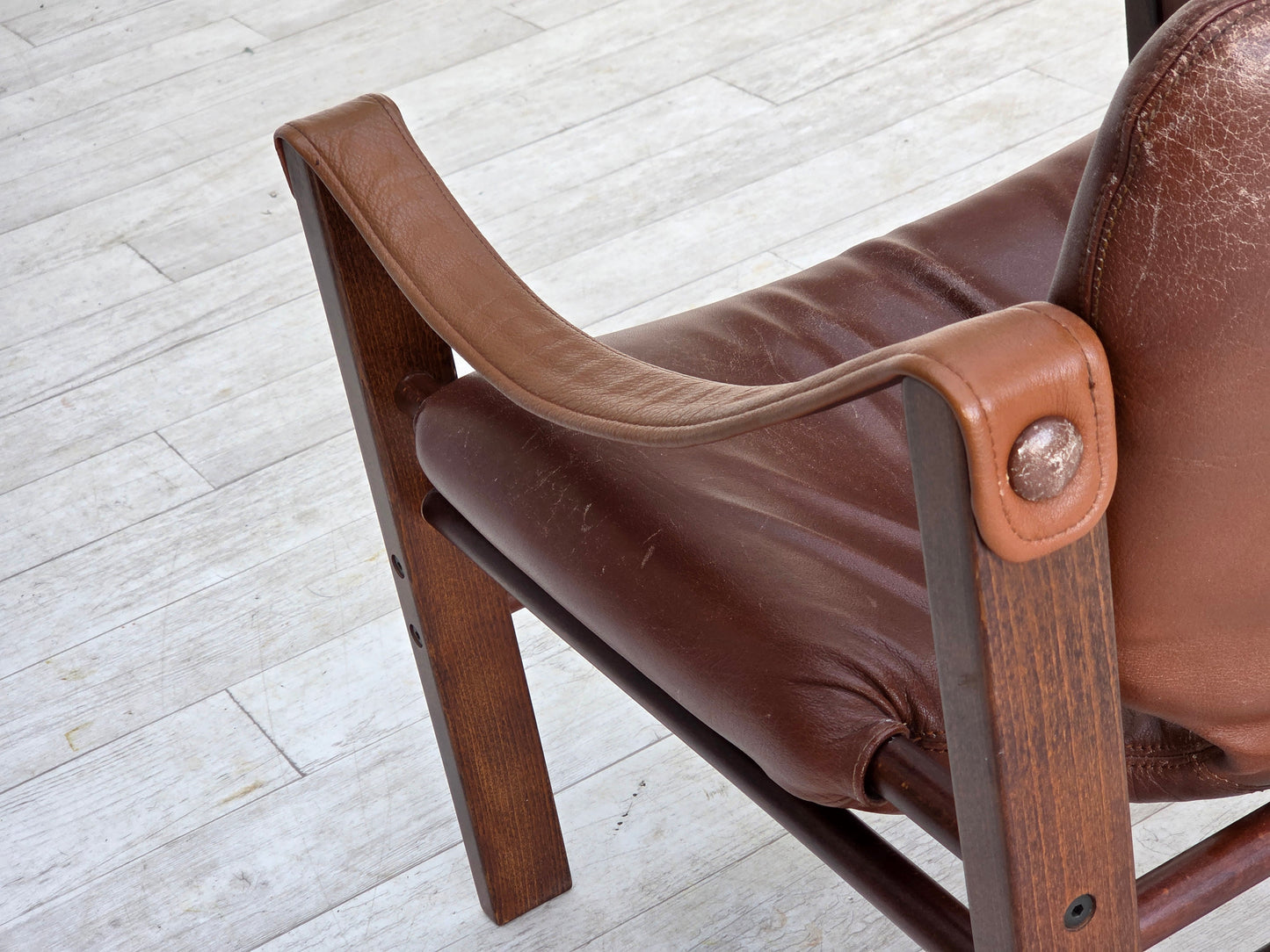1970s, Danish armchair model "Safari" by Skippers Furniture, furniture leather.