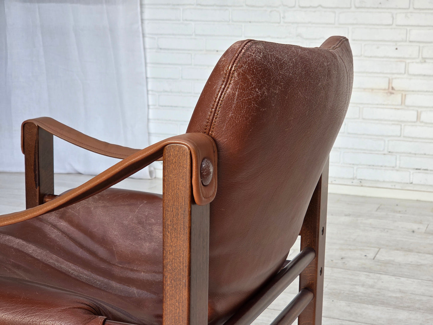 1970s, Danish armchair model "Safari" by Skippers Furniture, furniture leather.