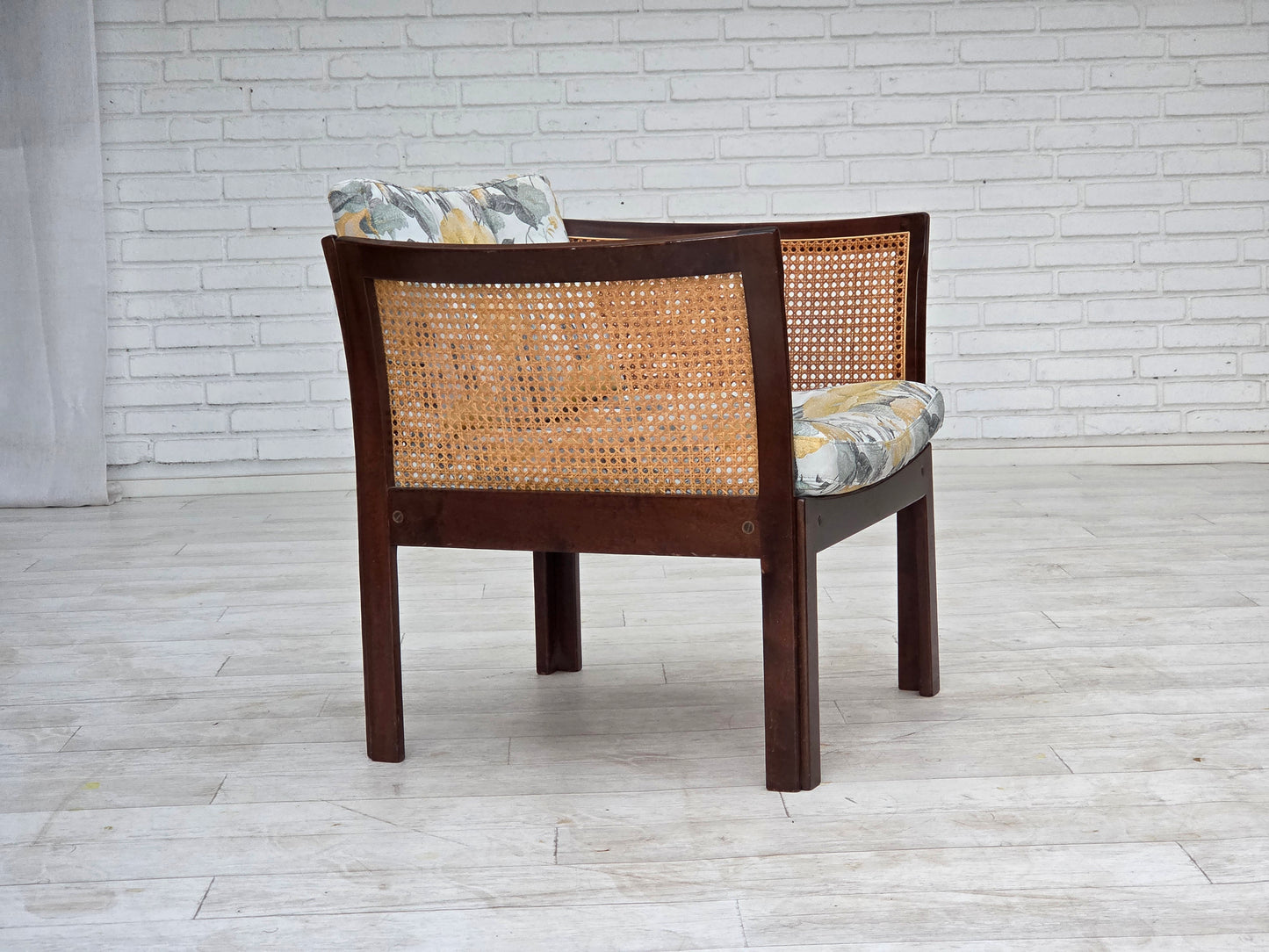 1970s, Danish design by Illum Wikkelsø, armchair model "Plexus", teak wood, furniture mesh.