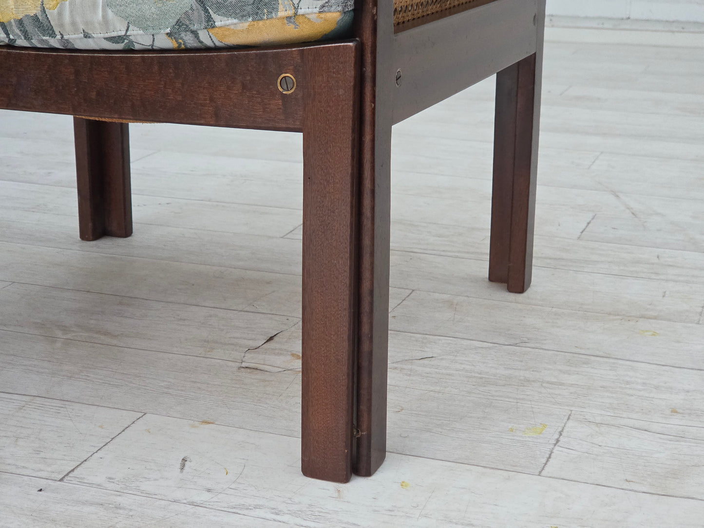 1970s, Danish design by Illum Wikkelsø, armchair model "Plexus", teak wood, furniture mesh.