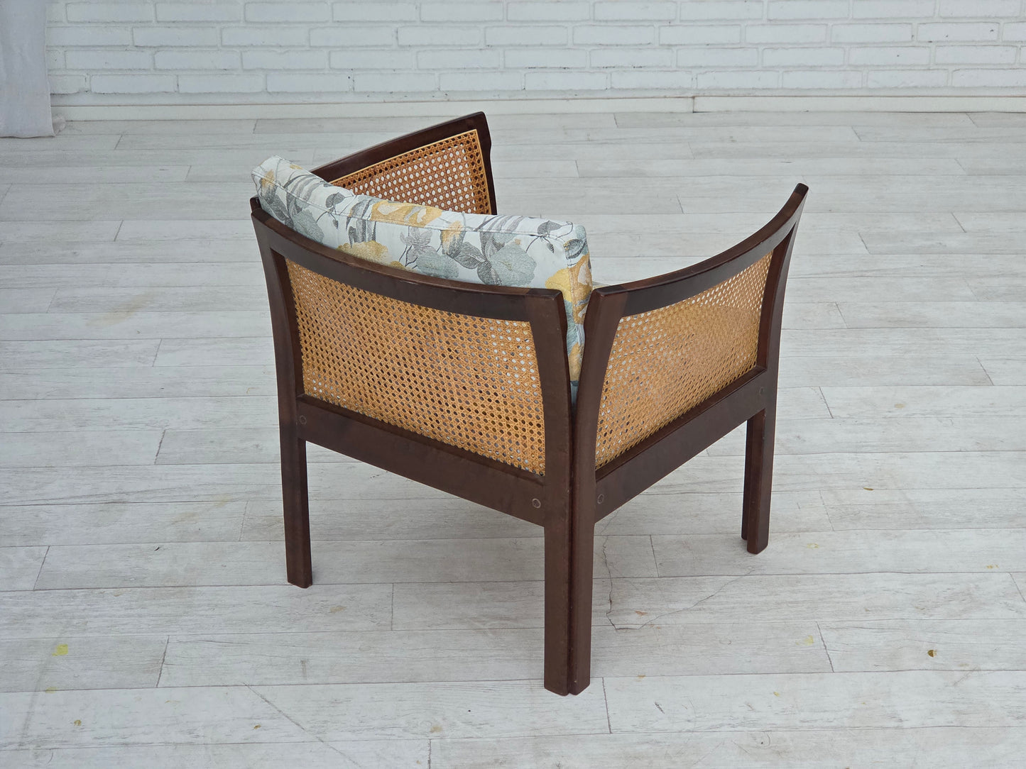 1970s, Danish design by Illum Wikkelsø, armchair model "Plexus", teak wood, furniture mesh.