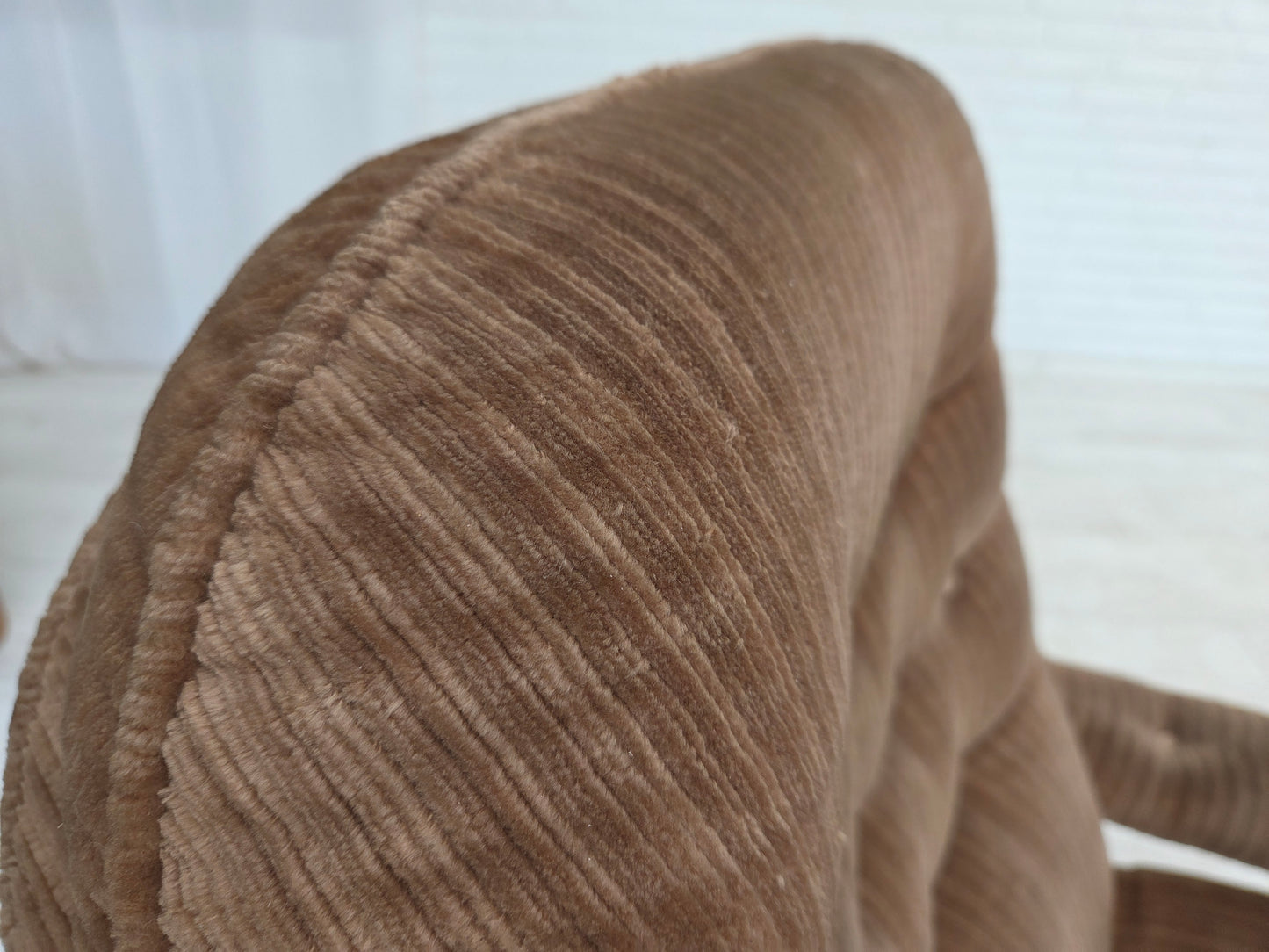 1970s, Danish swivel armchair, brown furniture corduroy.