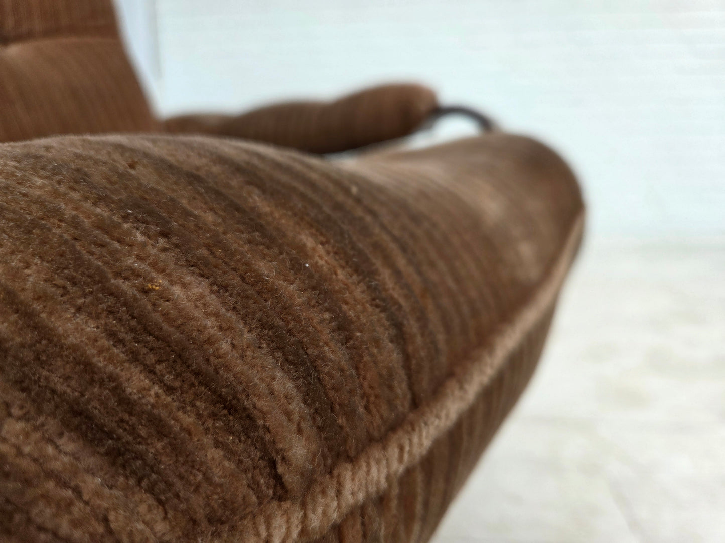 1970s, Danish swivel armchair, brown furniture corduroy.
