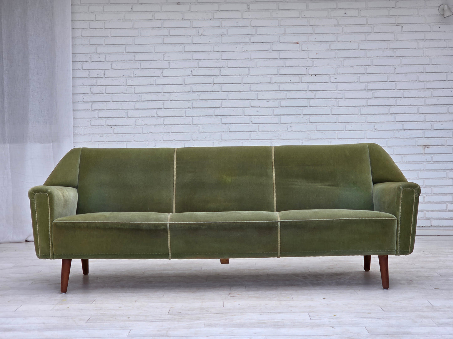 1970s, Danish by Kurt Østervig, 3-seater sofa, furniture velour, teak wood.
