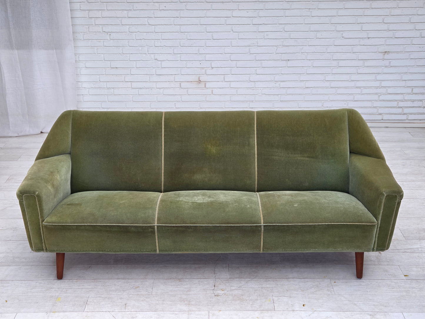 1970s, Danish by Kurt Østervig, 3-seater sofa, furniture velour, teak wood.