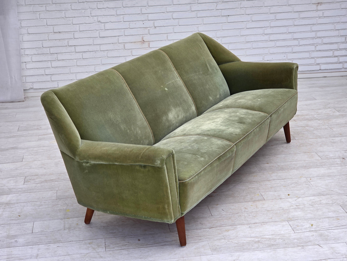 1970s, Danish by Kurt Østervig, 3-seater sofa, furniture velour, teak wood.