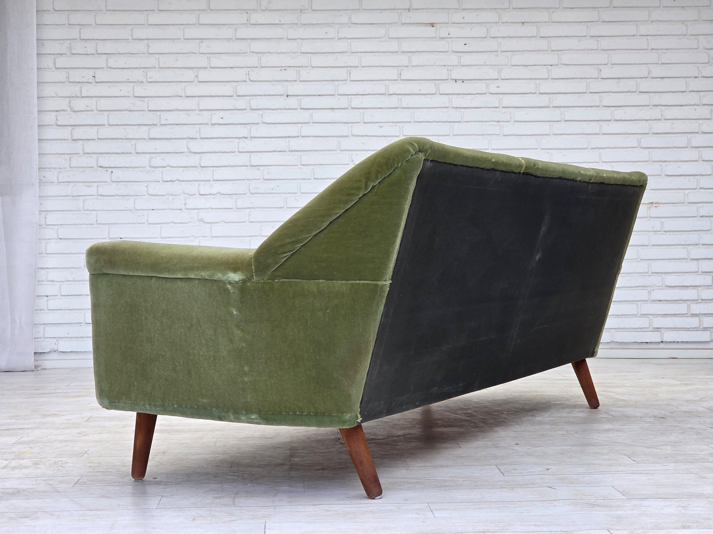 1970s, Danish by Kurt Østervig, 3-seater sofa, furniture velour, teak wood.
