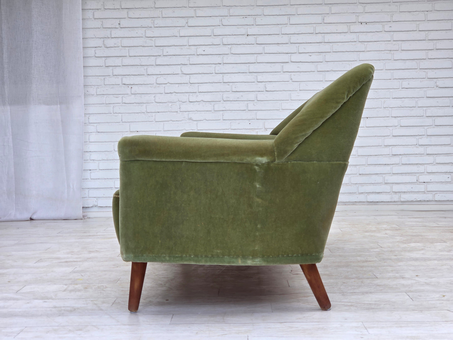 1970s, Danish by Kurt Østervig, 3-seater sofa, furniture velour, teak wood.
