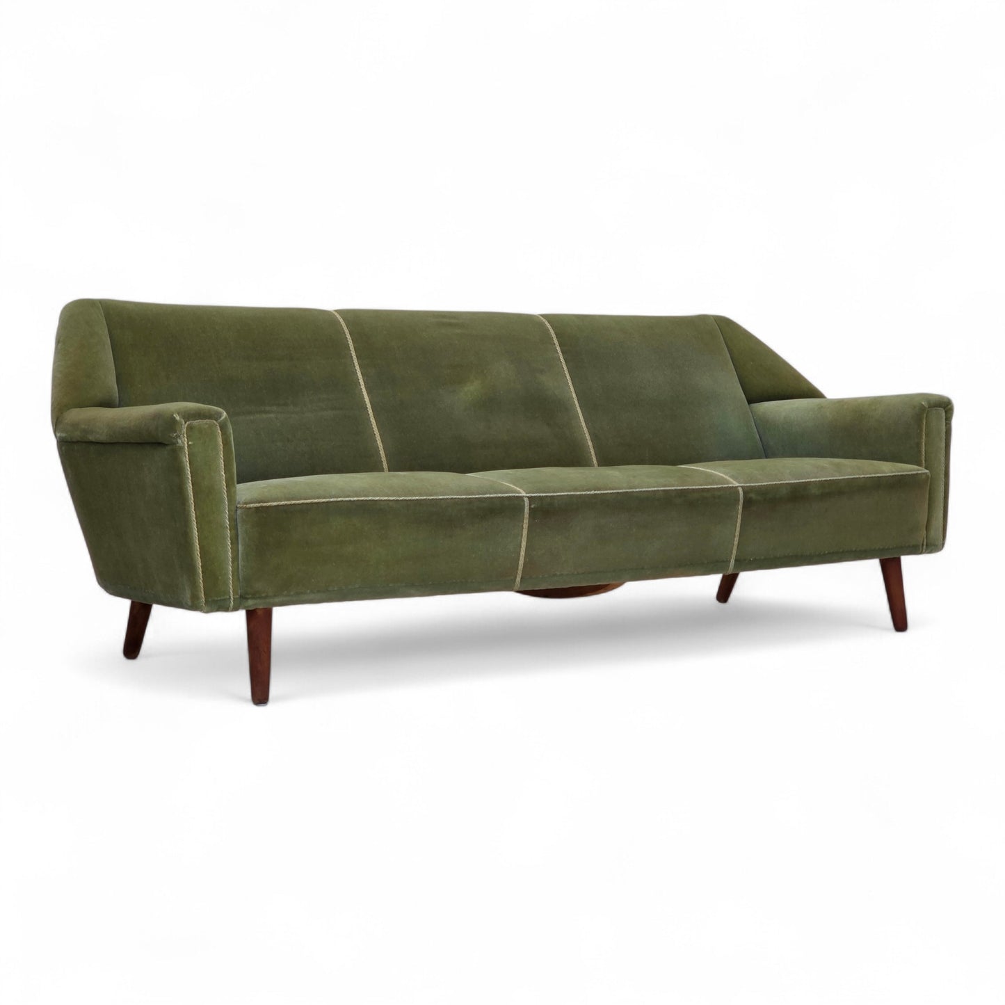 1970s, Danish by Kurt Østervig, 3-seater sofa, furniture velour, teak wood.