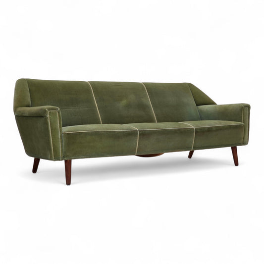 1970s, Danish by Kurt Østervig, 3-seater sofa, furniture velour, teak wood.