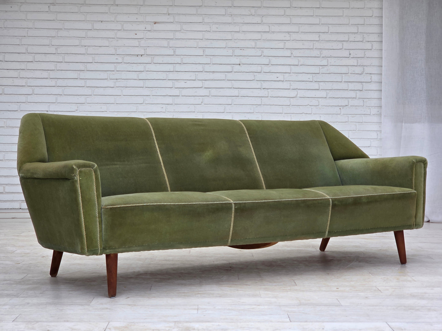 1970s, Danish by Kurt Østervig, 3-seater sofa, furniture velour, teak wood.