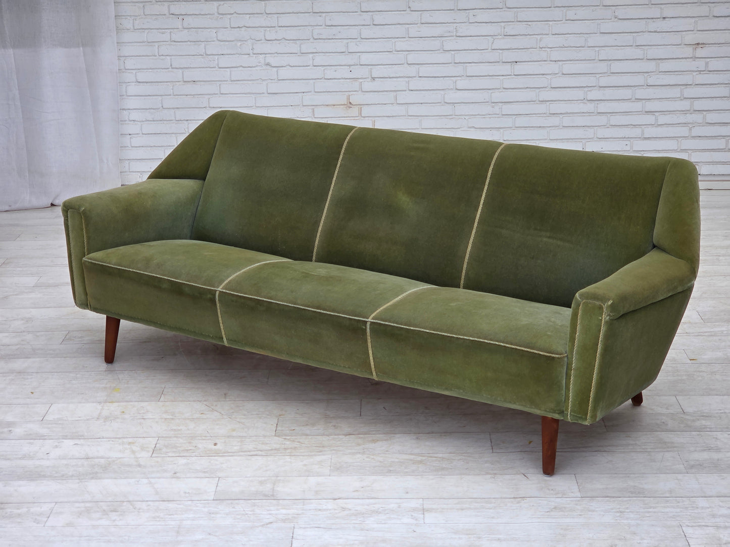 1970s, Danish by Kurt Østervig, 3-seater sofa, furniture velour, teak wood.