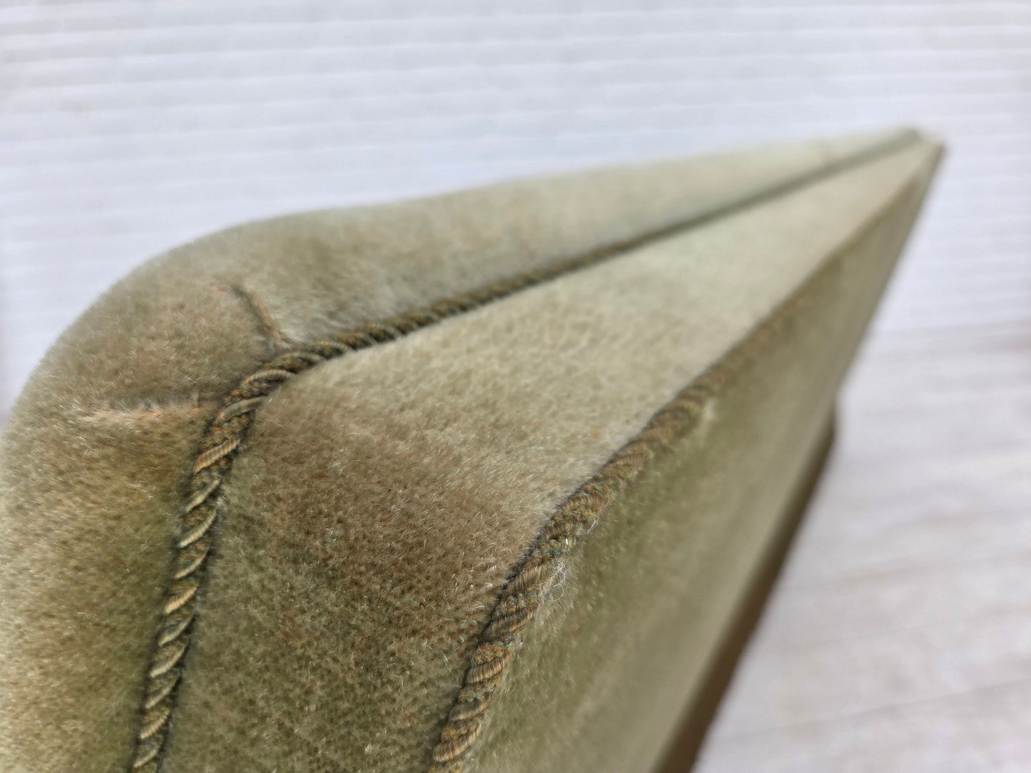 1970s, Danish 3-seater sofa, green furniture velour, beech wood.