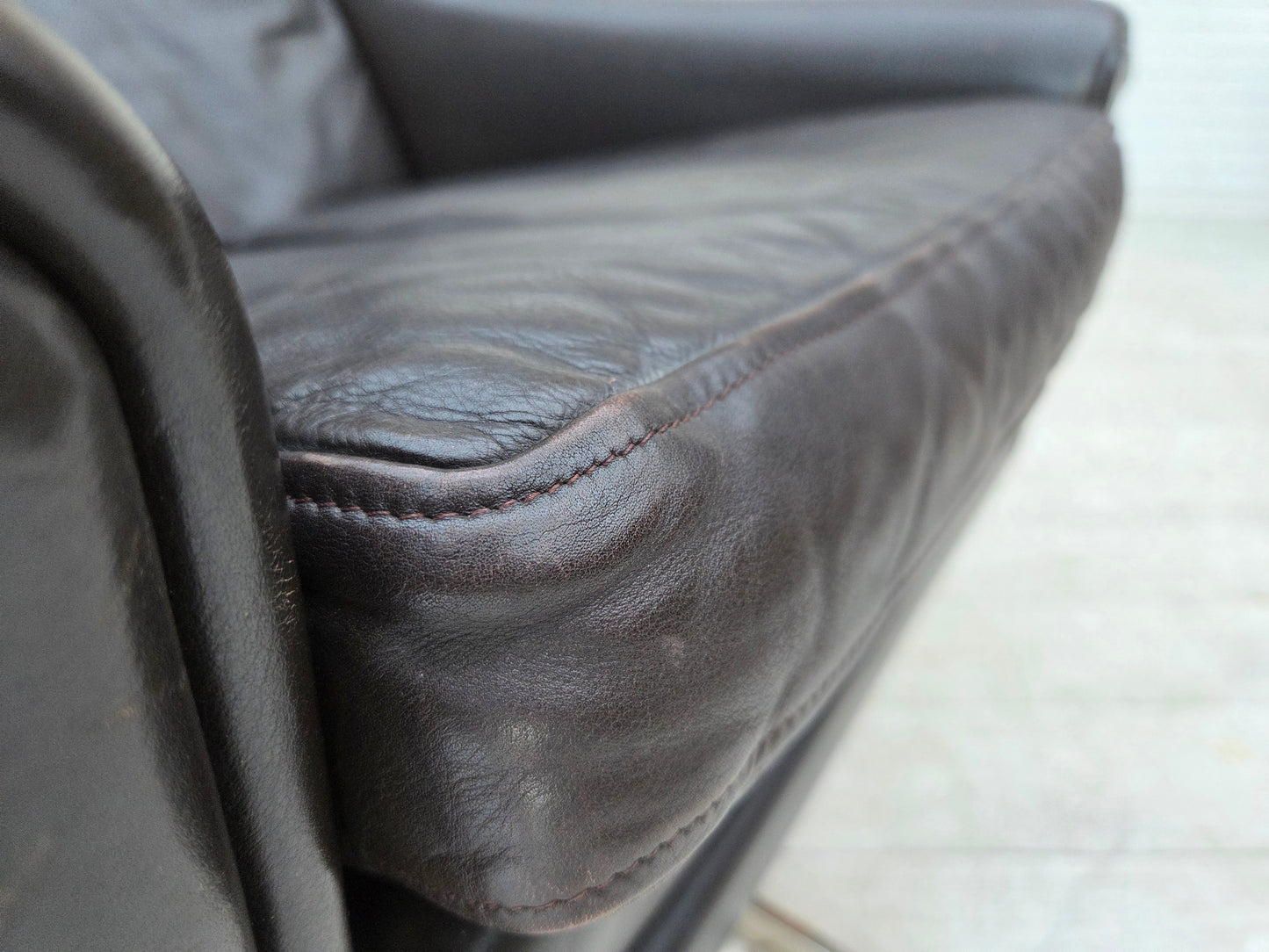 1960s, Danish highback swivel armchair by Aage Christensen, furniture leather.