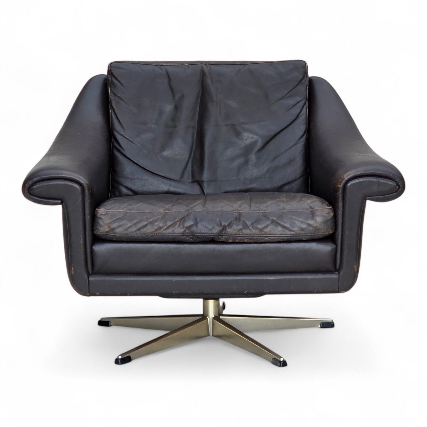 1960s, Danish swivel armchair by Aage Christensen, furniture leather.
