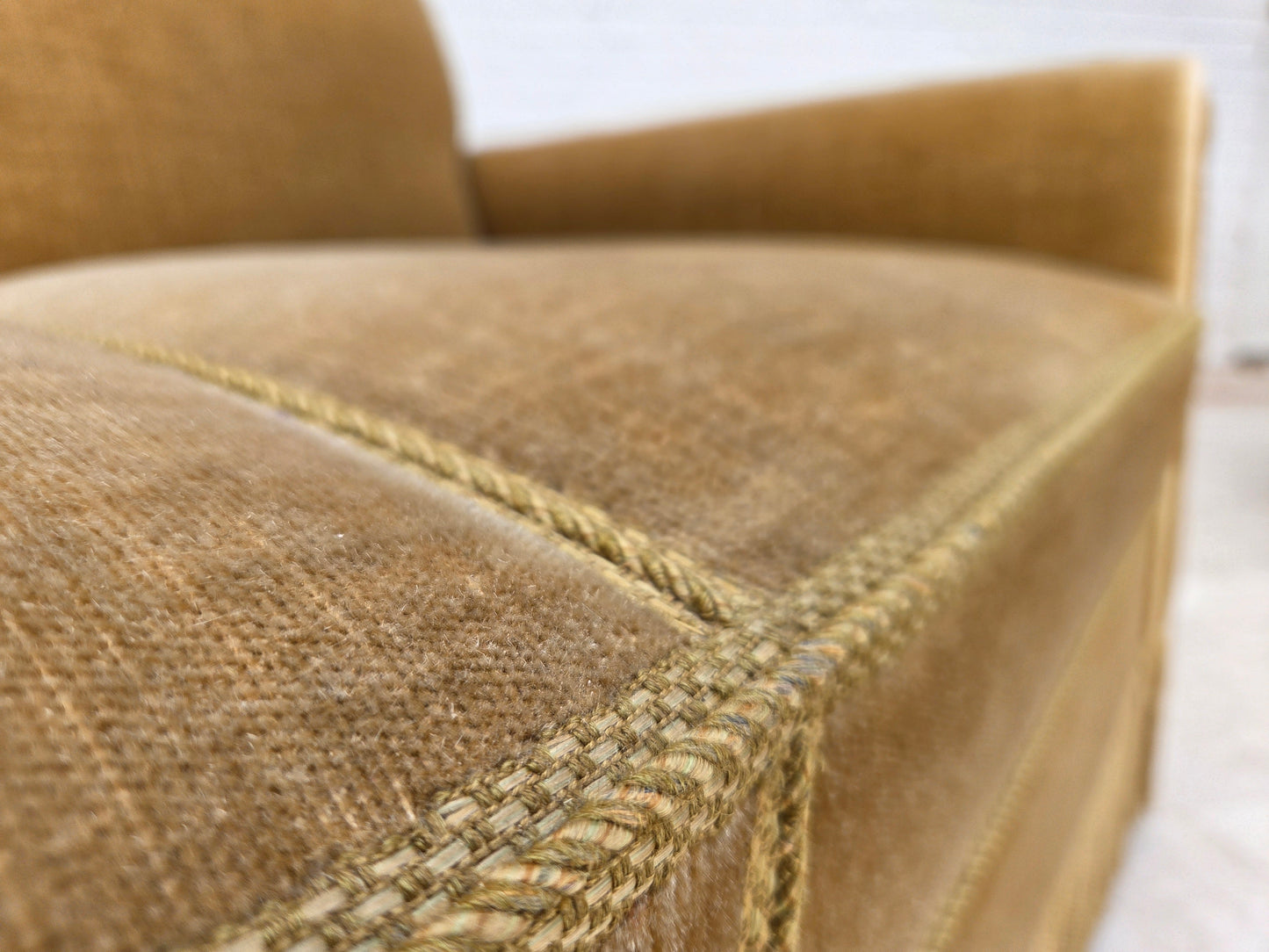 1970s, Danish 2-seater sofa, green furniture velour.