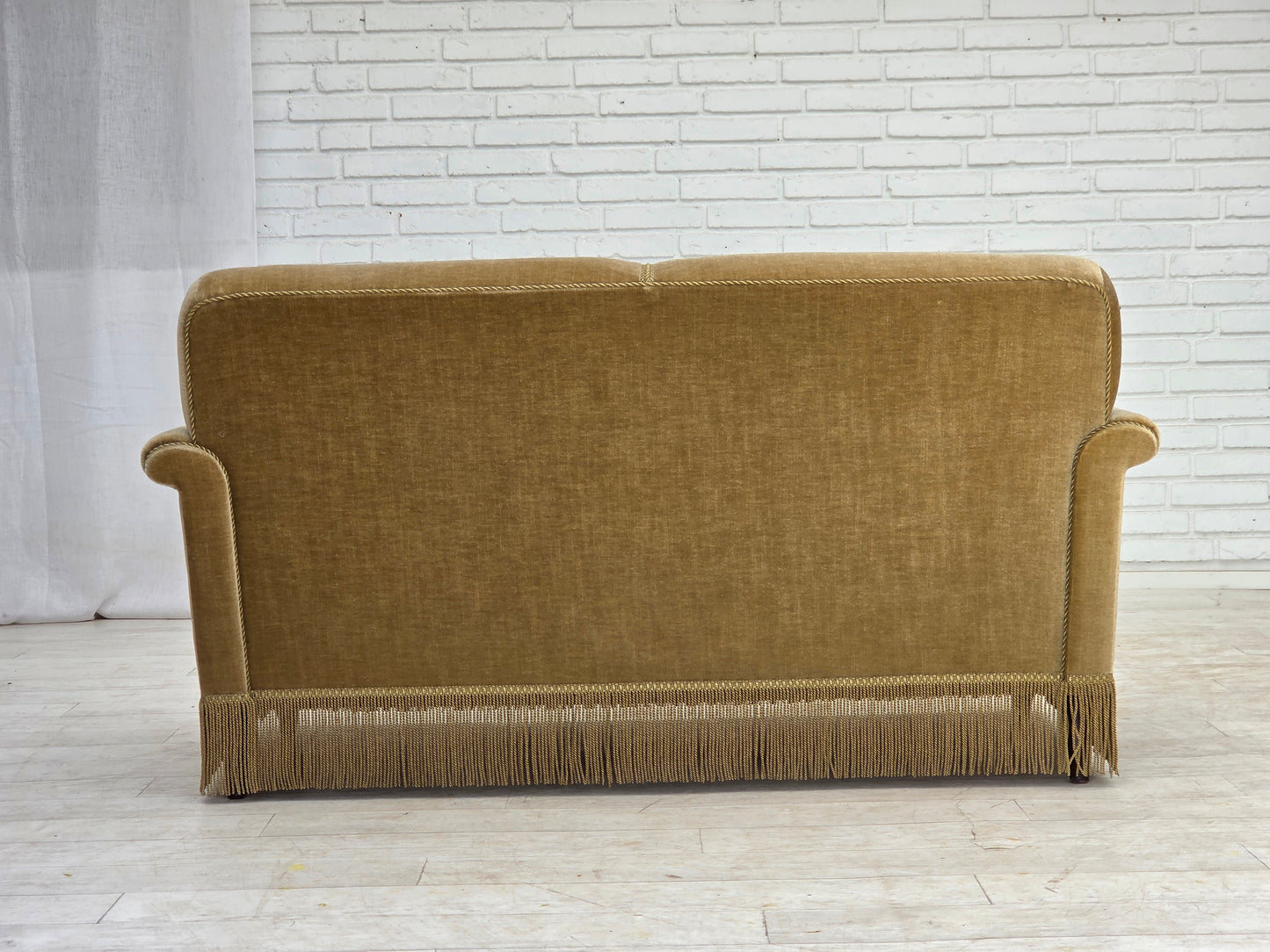 1970s, Danish 2-seater sofa, green furniture velour.