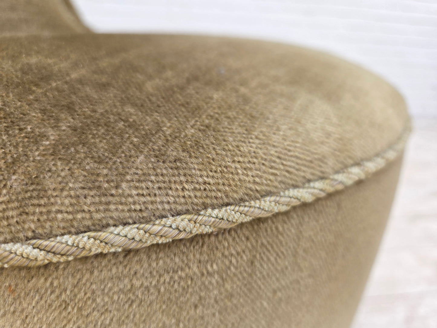 1960s, Danish easy chair, original green furniture velour.