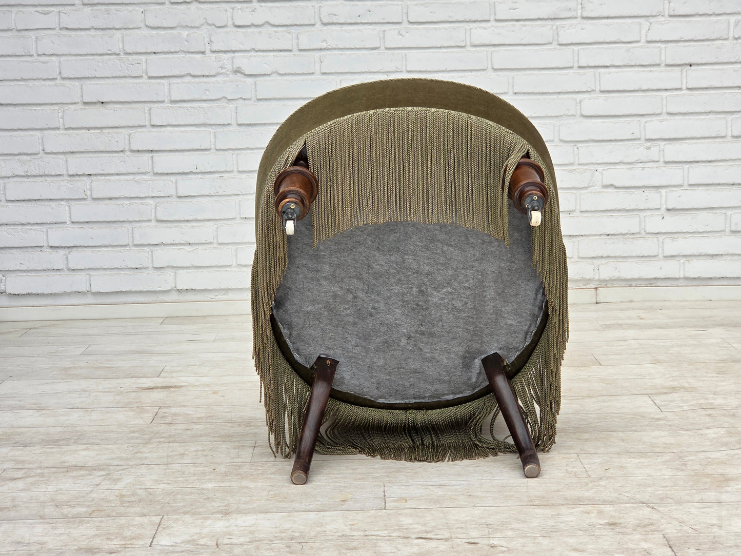 1960s, Danish easy chair, original green furniture velour.