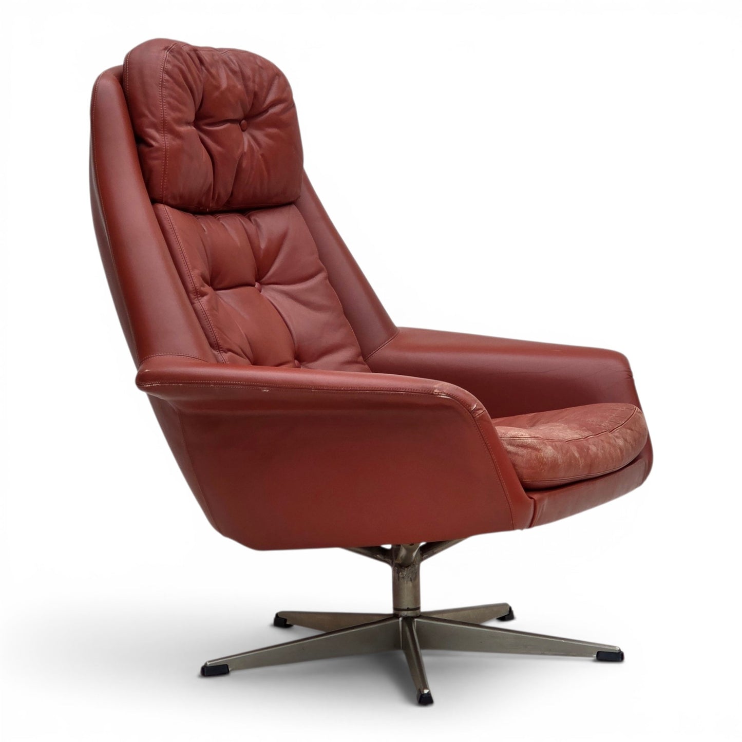 1970s, Danish design by H.W.Klein, swivel armchair, furniture leather.
