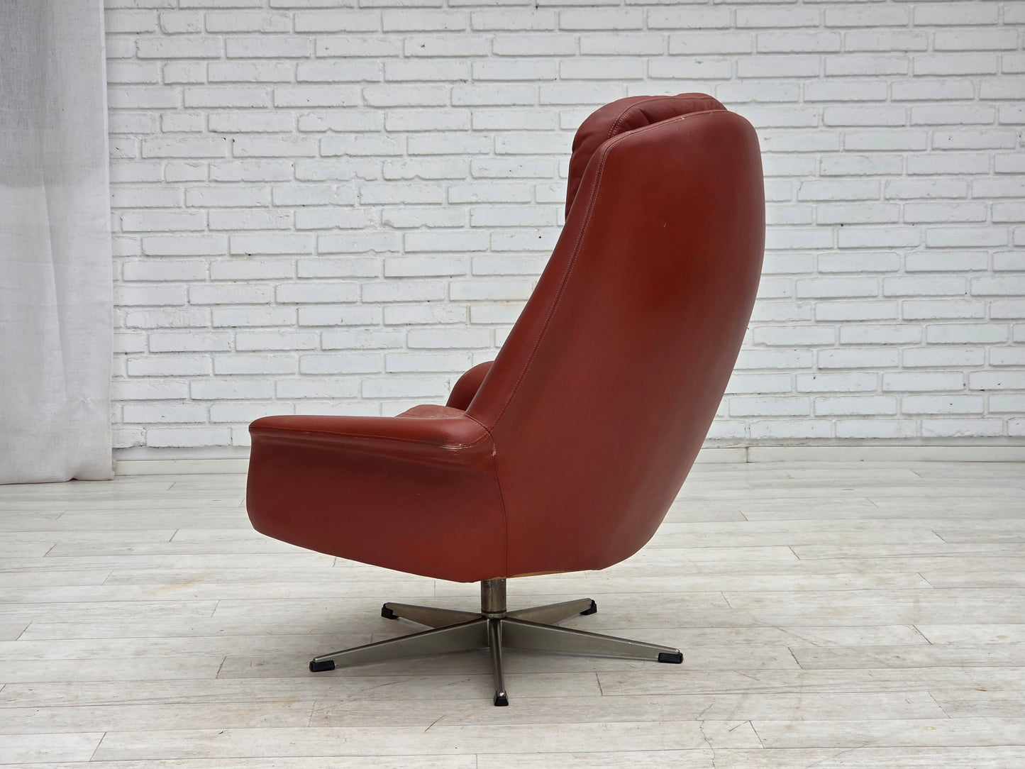 1970s, Danish design by H.W.Klein, swivel armchair, furniture leather.