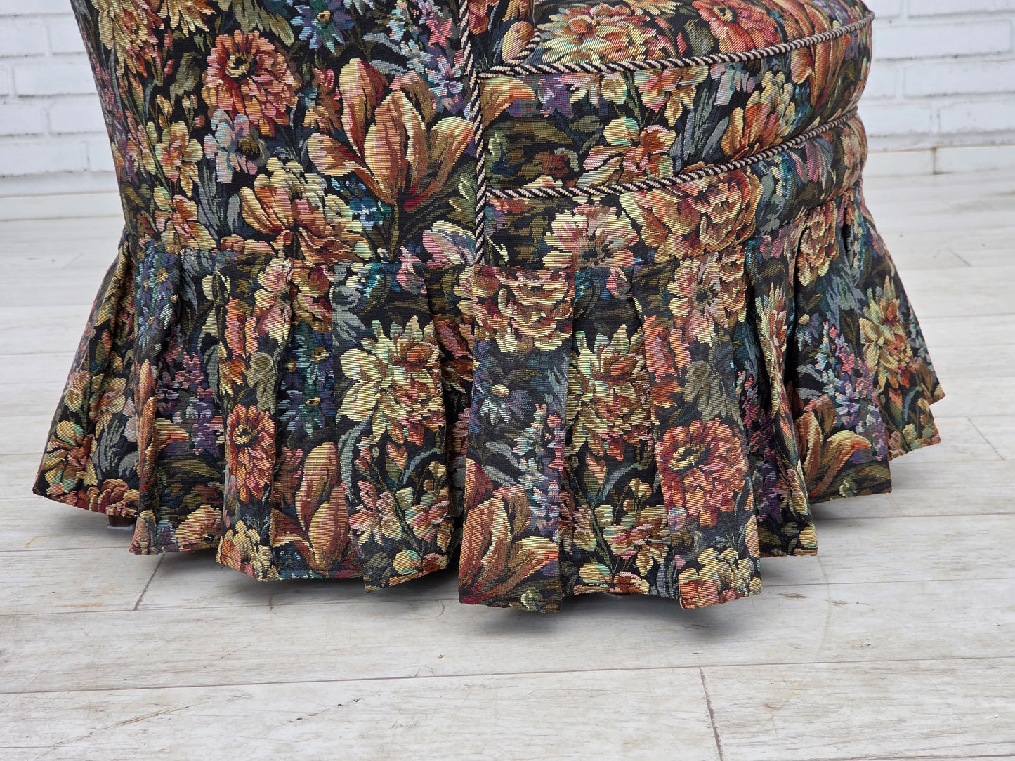 1960s, Danish cocktail lounge chair, furniture jacquard fabric.