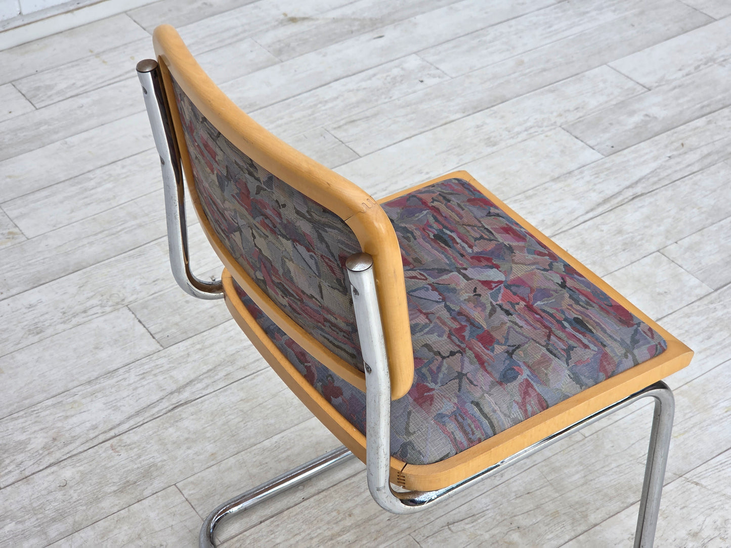 1970s, set of 4 pcs Italian dining chairs in Bauhaus style.