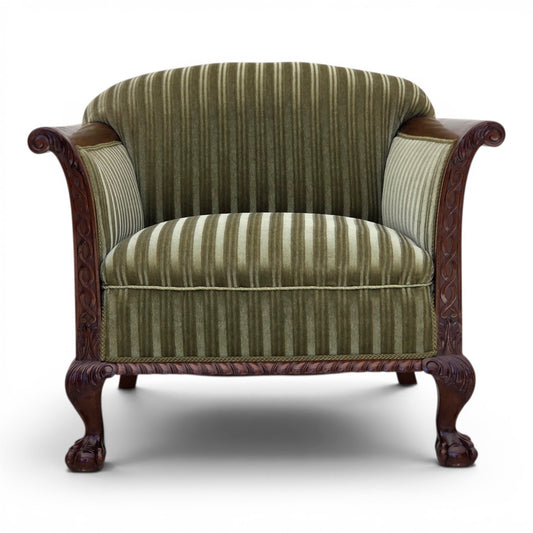 1950s, Danish armchair, furniture velour, teak wood.