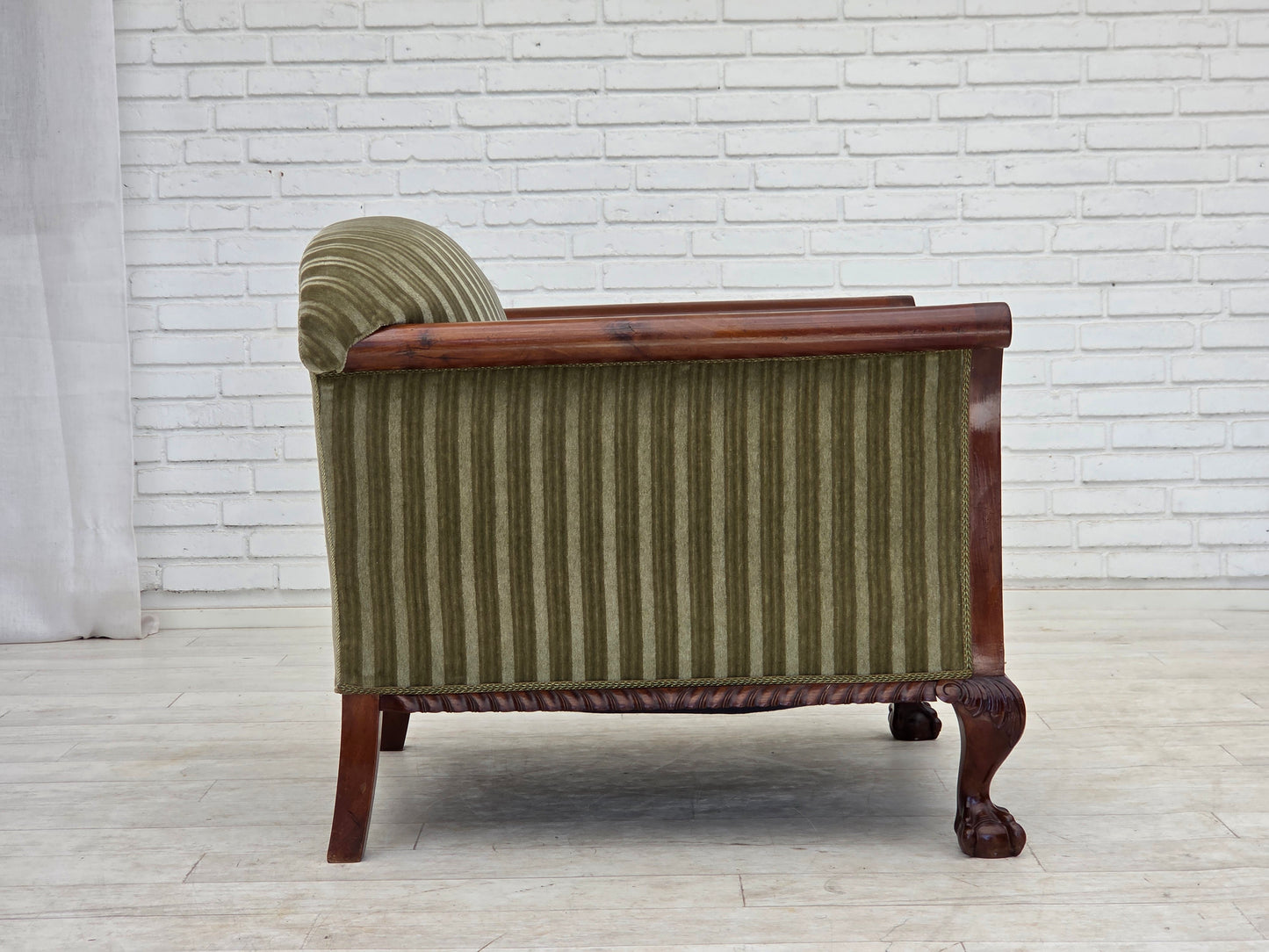 1950s, Danish armchair, furniture velour, teak wood.