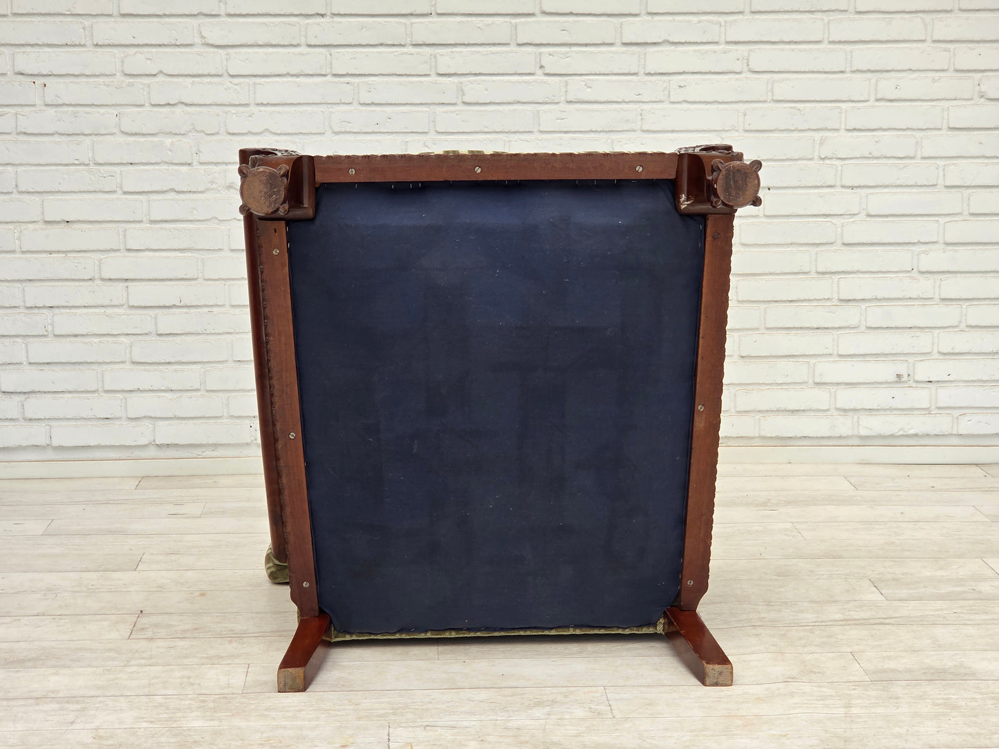 1950s, Danish armchair, furniture velour, teak wood.