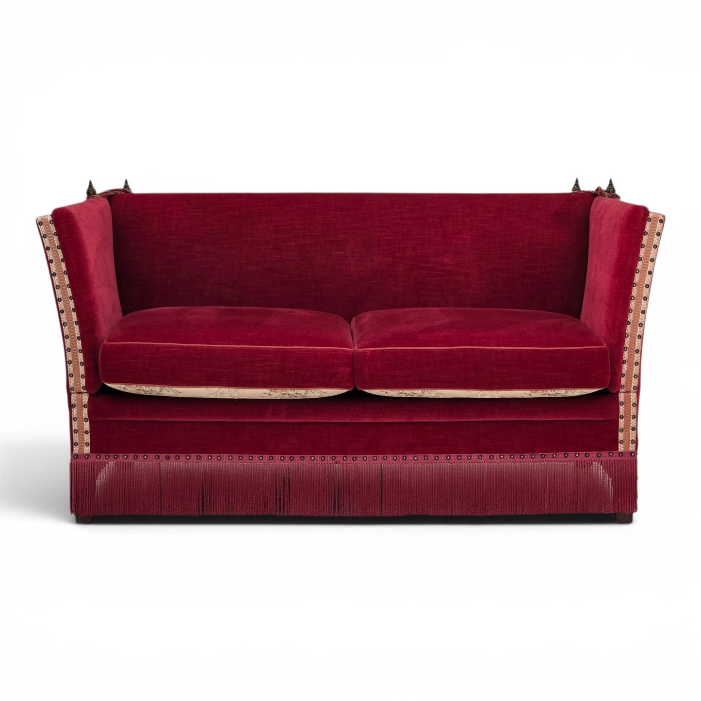 1970s, Danish 2-seater drop arm sofa, furniture velour.