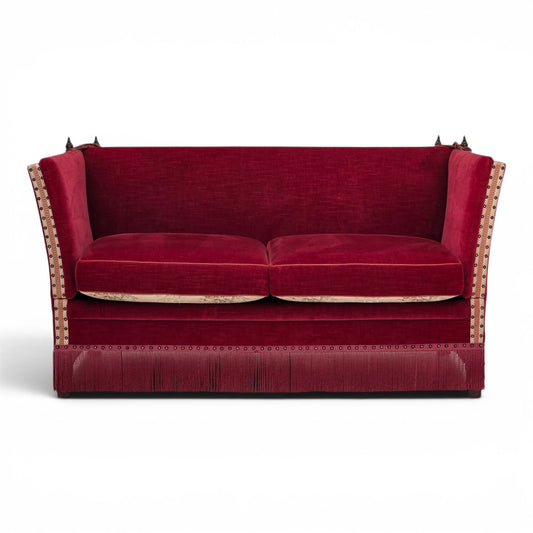 1970s, Danish 2-seater drop arm sofa, furniture velour.