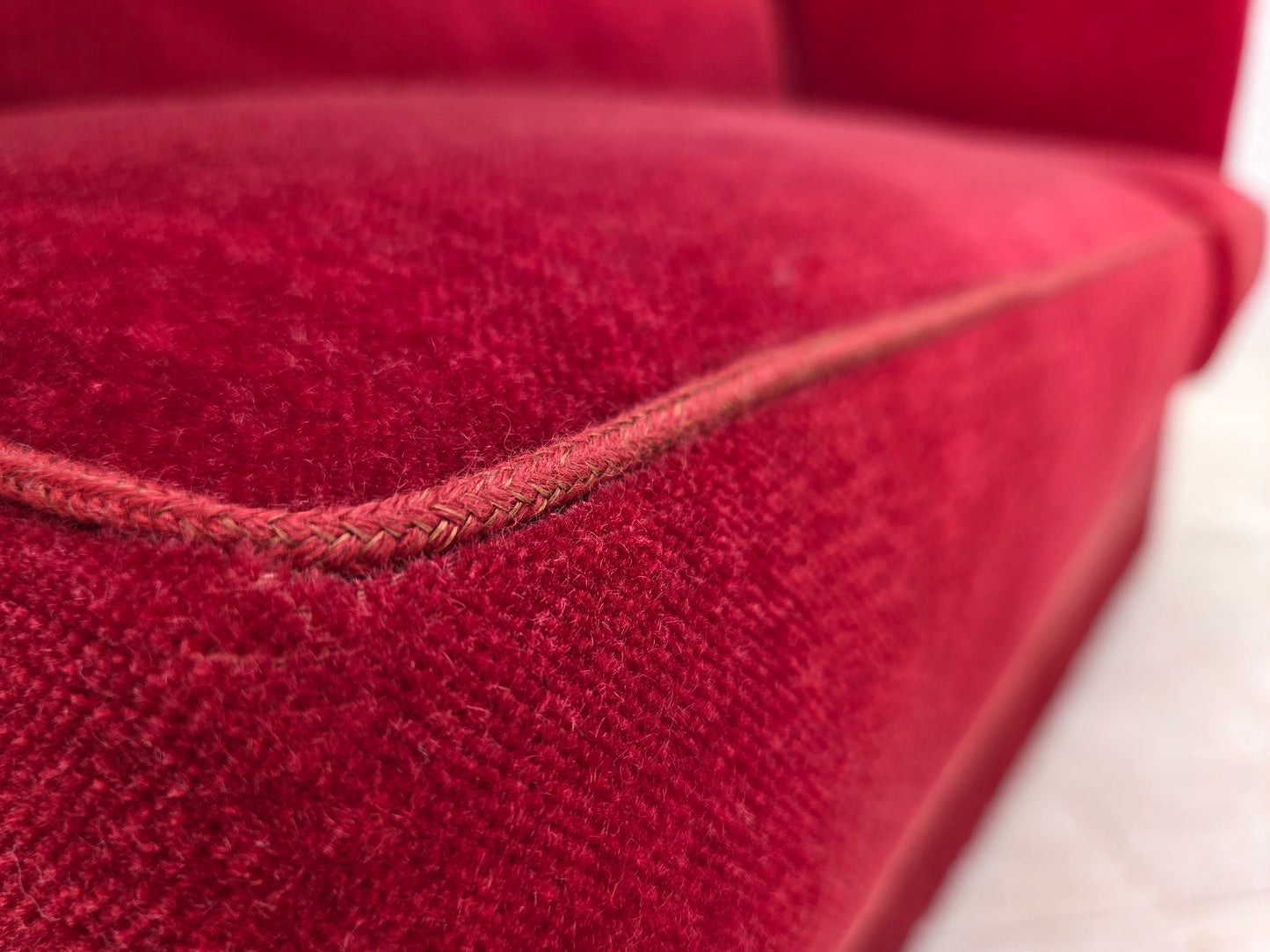 1970s, Danish 2-seater drop arm sofa, furniture velour.