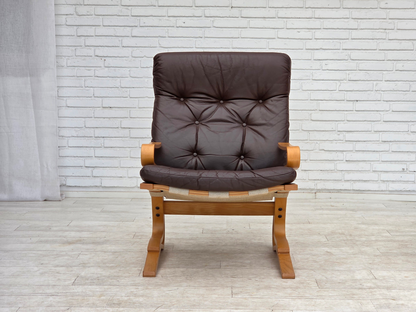 1970s, Norwegian design by Elsa & Nordahl Solheim, set of chair with stool.
