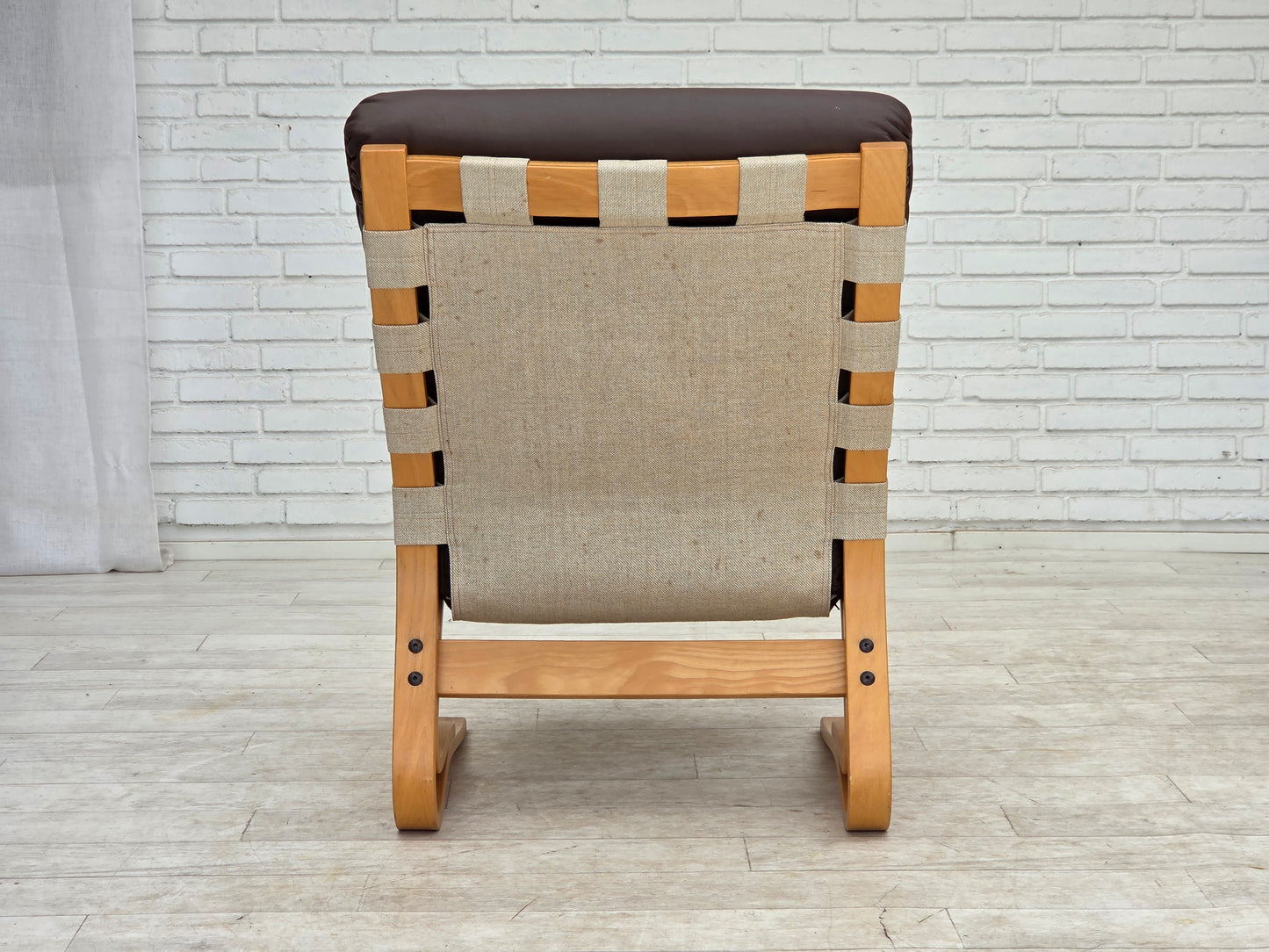 1970s, Norwegian design by Elsa & Nordahl Solheim, set of chair with stool.