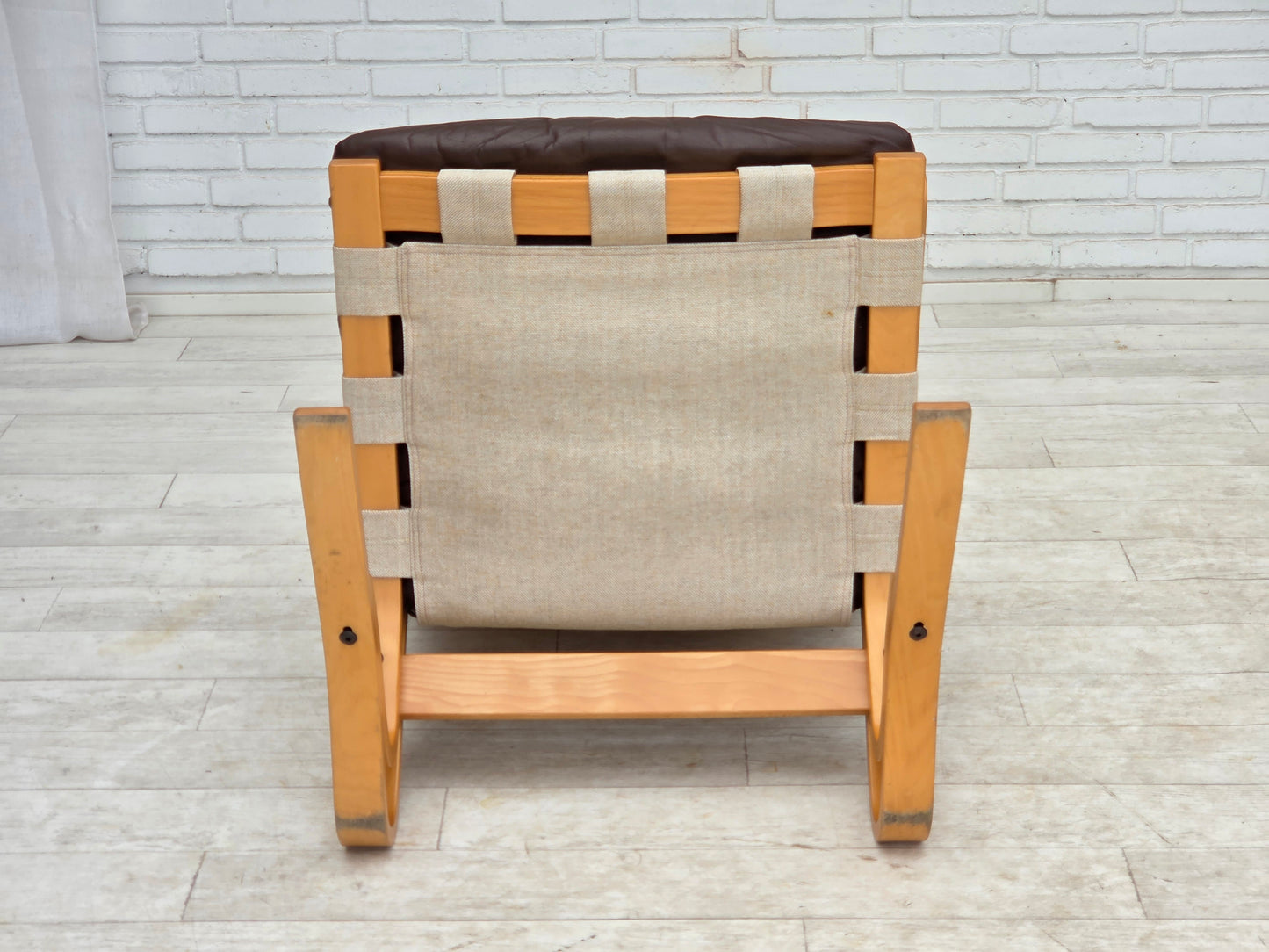 1970s, Norwegian design by Elsa & Nordahl Solheim, set of chair with stool.