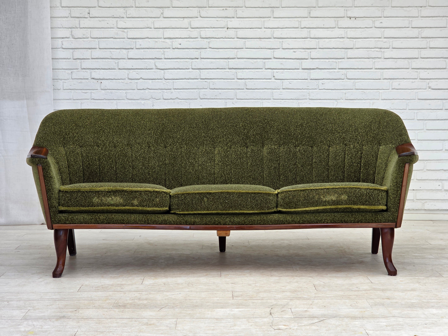 1970s, Norwegian vintage 3-seater sofa, teak wood.