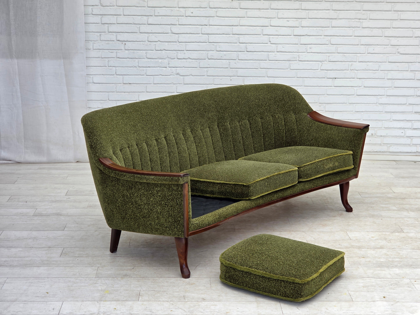 1970s, Norwegian vintage 3-seater sofa, teak wood.