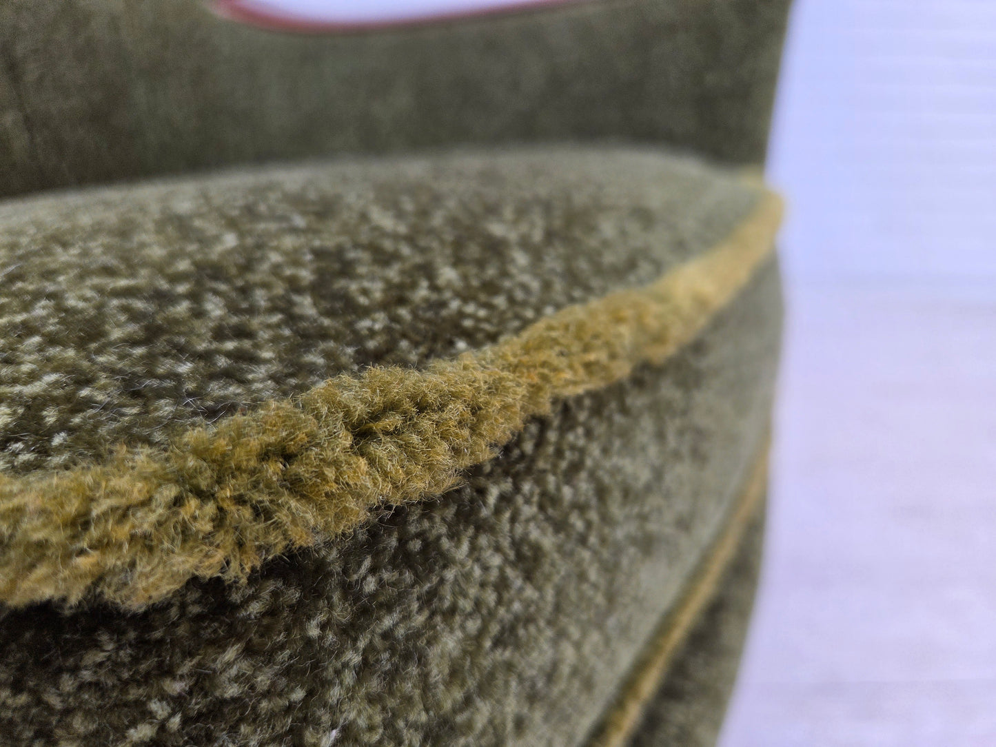 1970s, Norwegian armchair, green furniture fabric, teak wood.