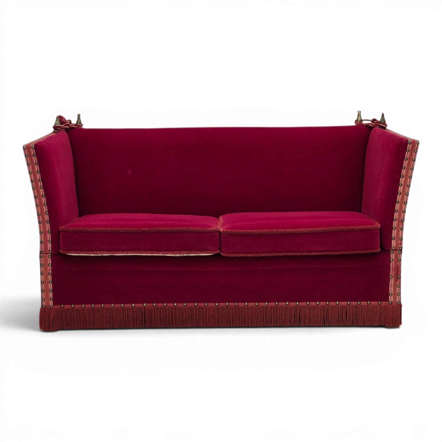 1970s, Danish 2-seater drop arm sofa, furniture velour.