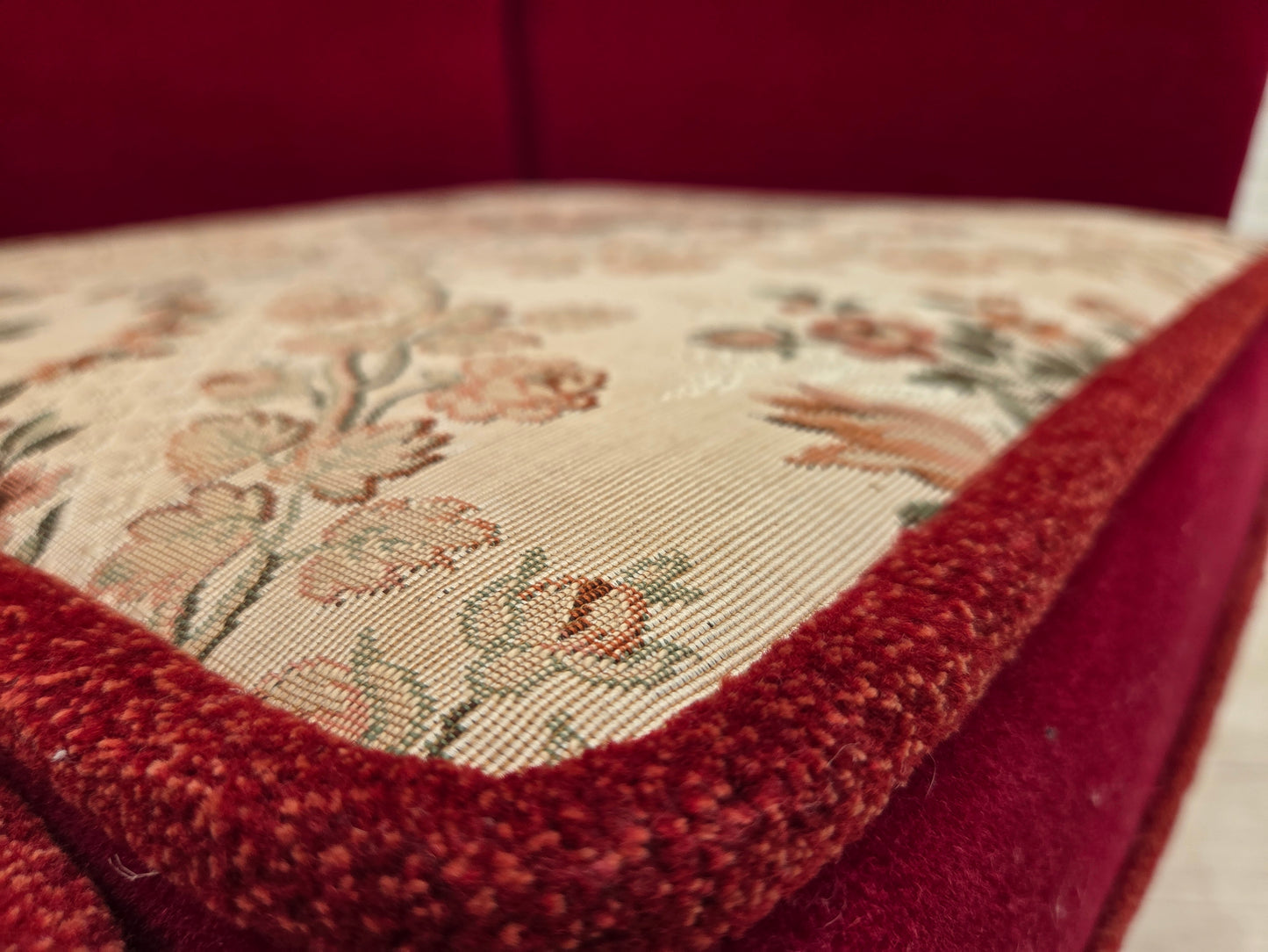 1970s, Danish 2-seater drop arm sofa, furniture velour.